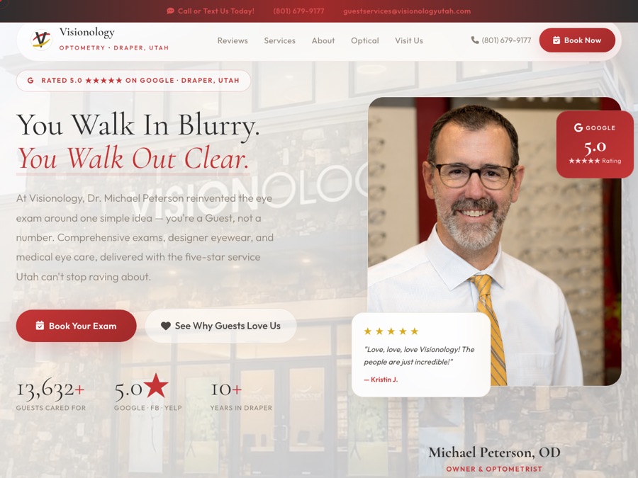 Visionology optometry website